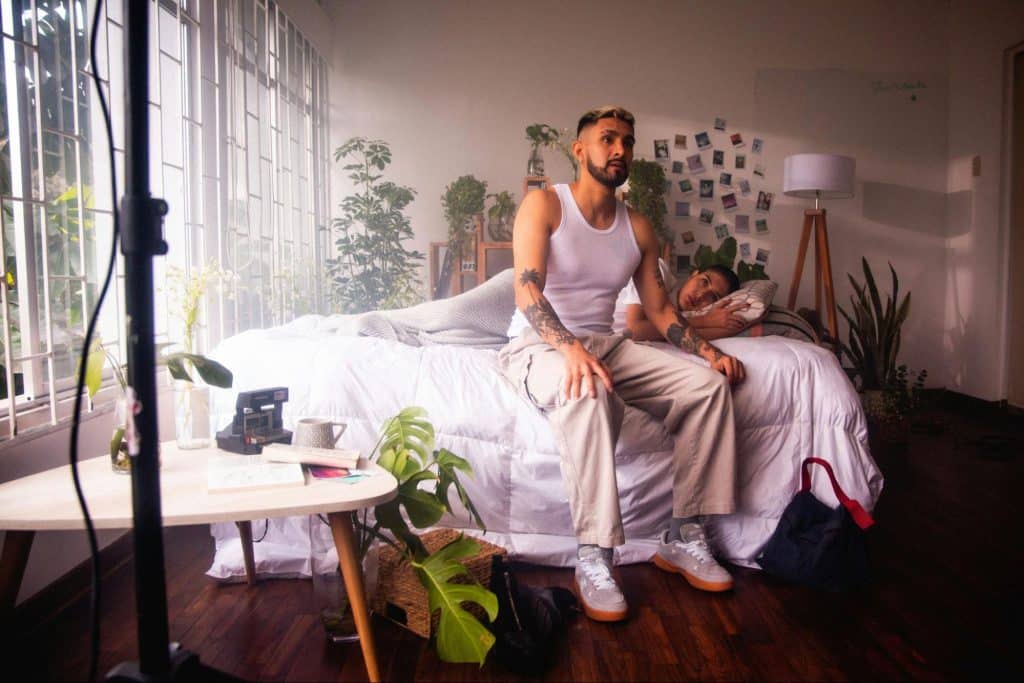 A man at home