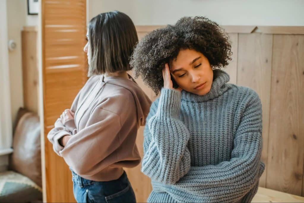 A woman having troubles with her own daughter