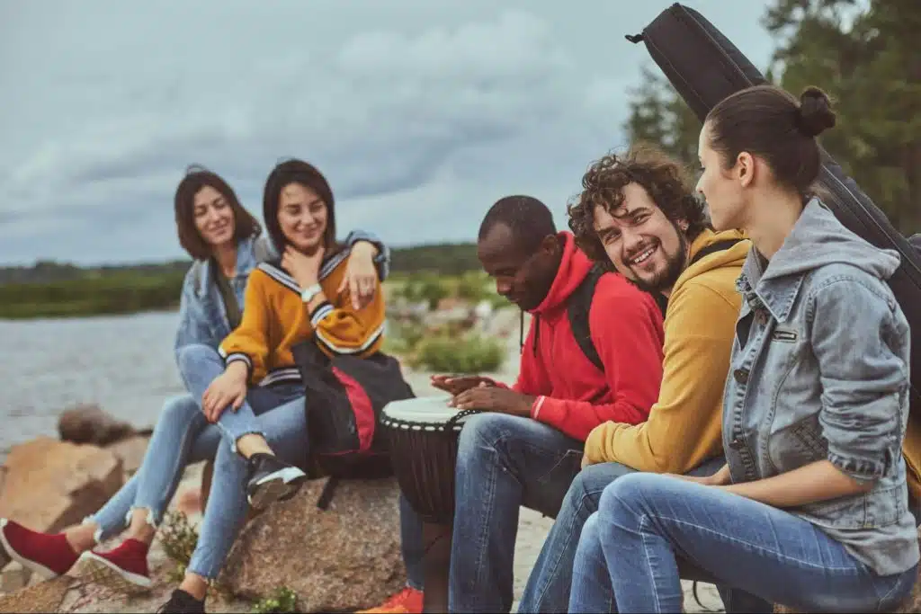 A couple with their friends