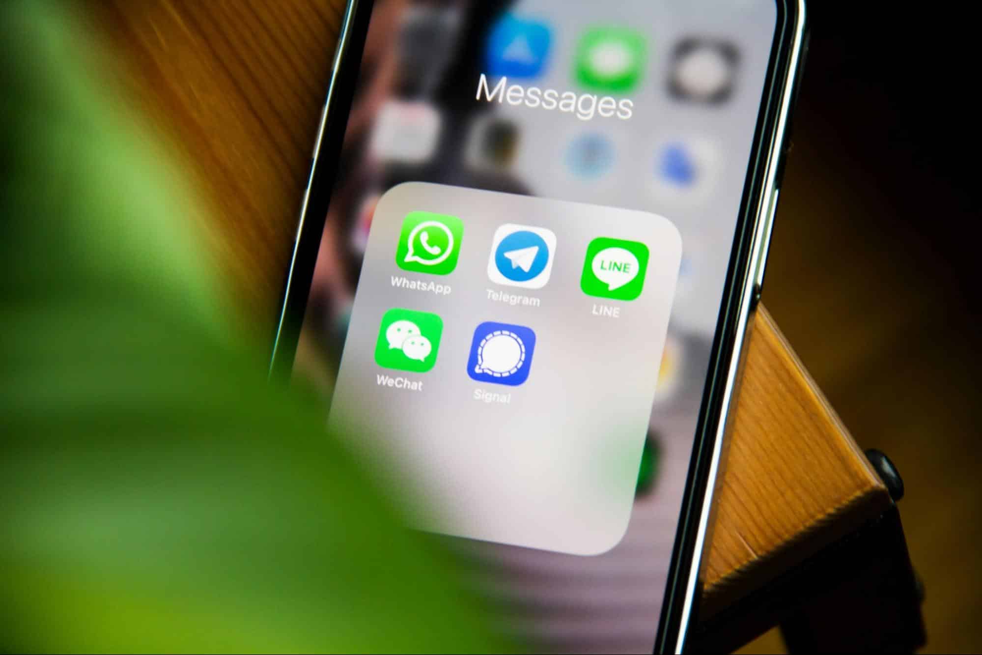 A phone with different communication apps