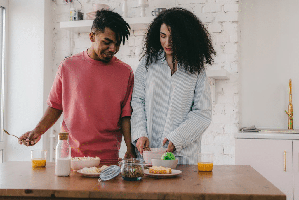A couple in the kitchen