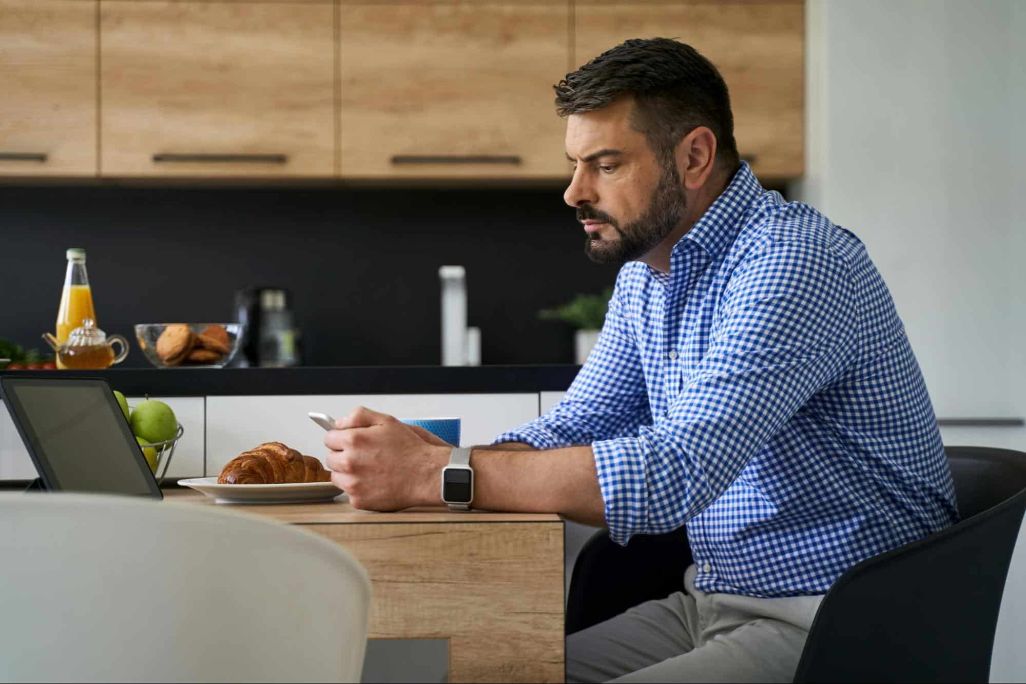 A man using a phone