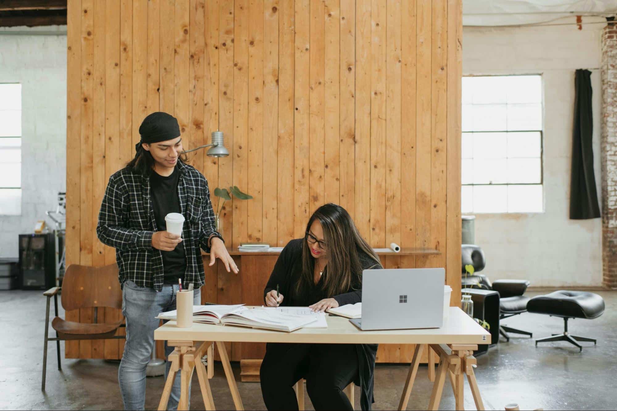 A man and woman at the office