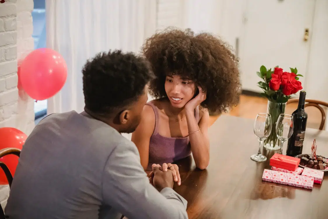 A couple getting engaged