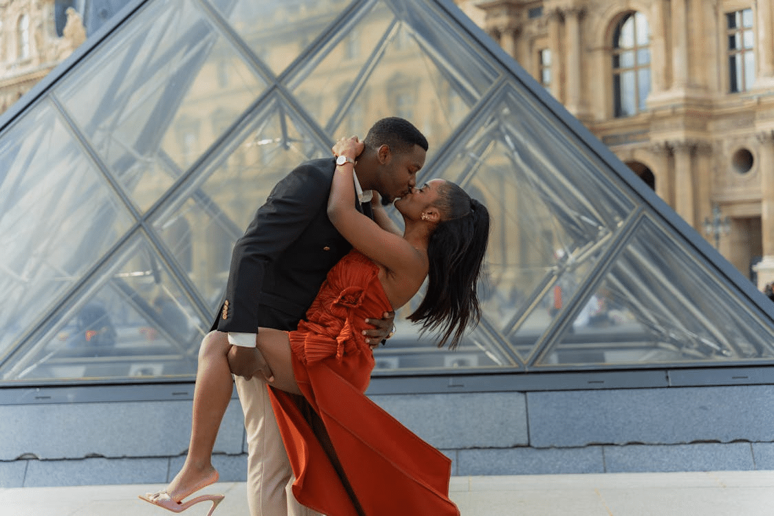 A couple getting engaged