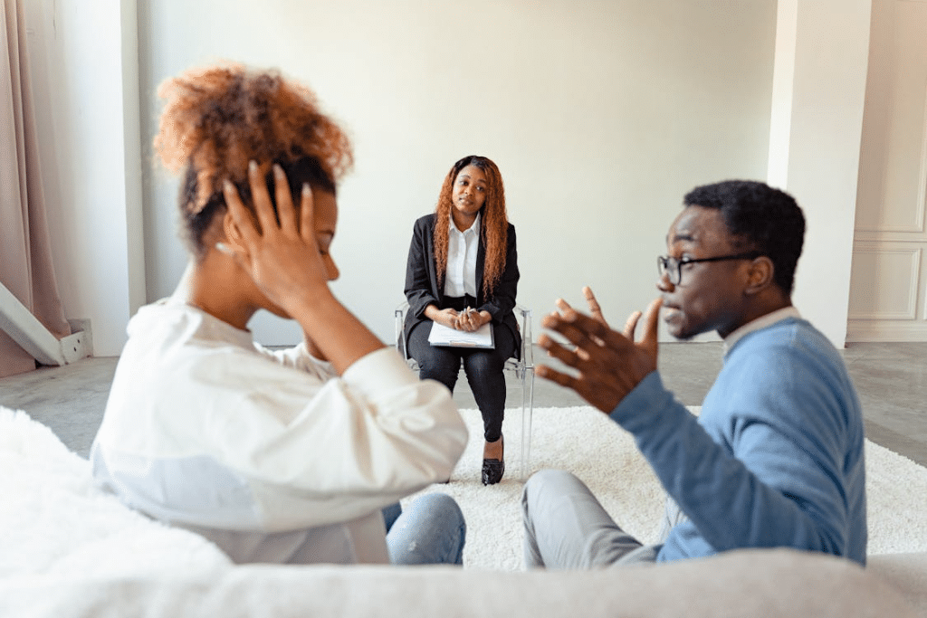 An Arguing Couple in a Psychotherapy Session