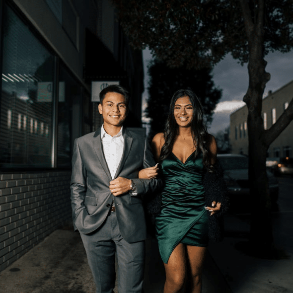 A man and a woman on a date