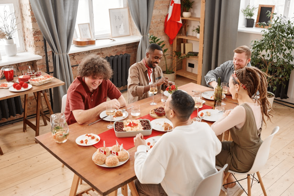 Group of friends gathering