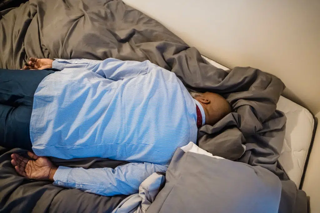 A man sleeping
