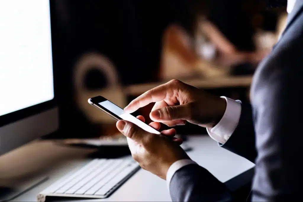 A man texting someone