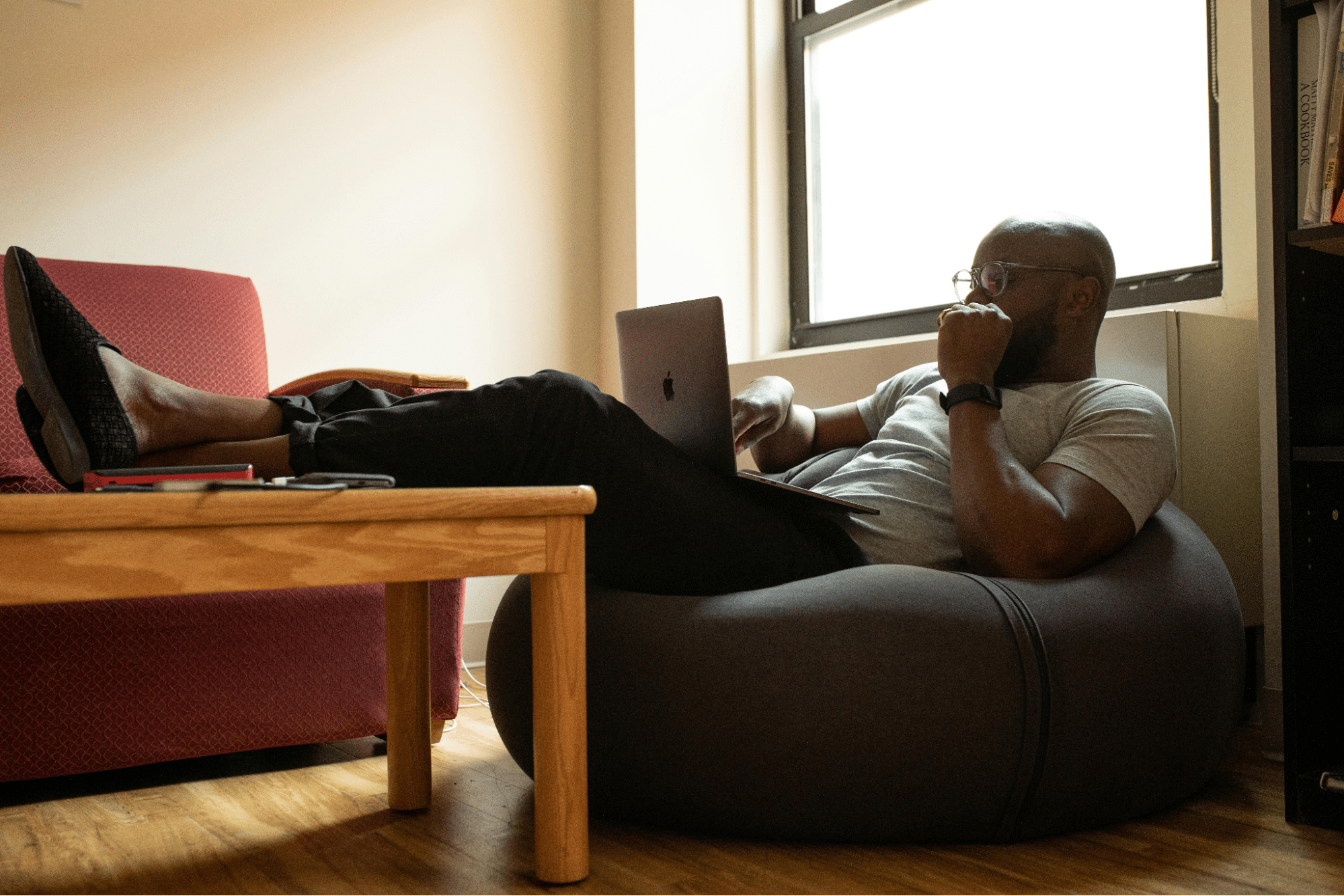A man using a laptop