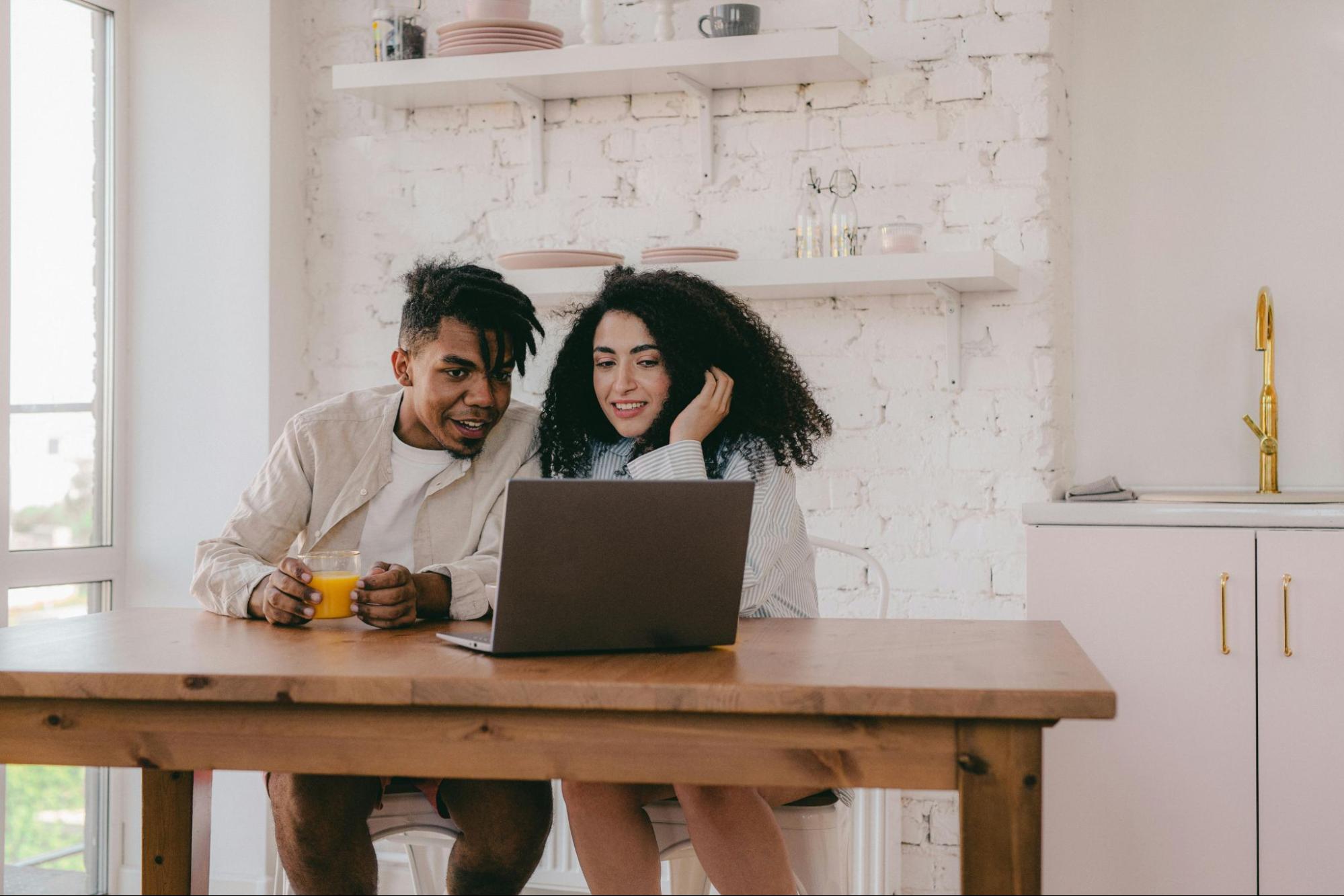 A man and woman planning together