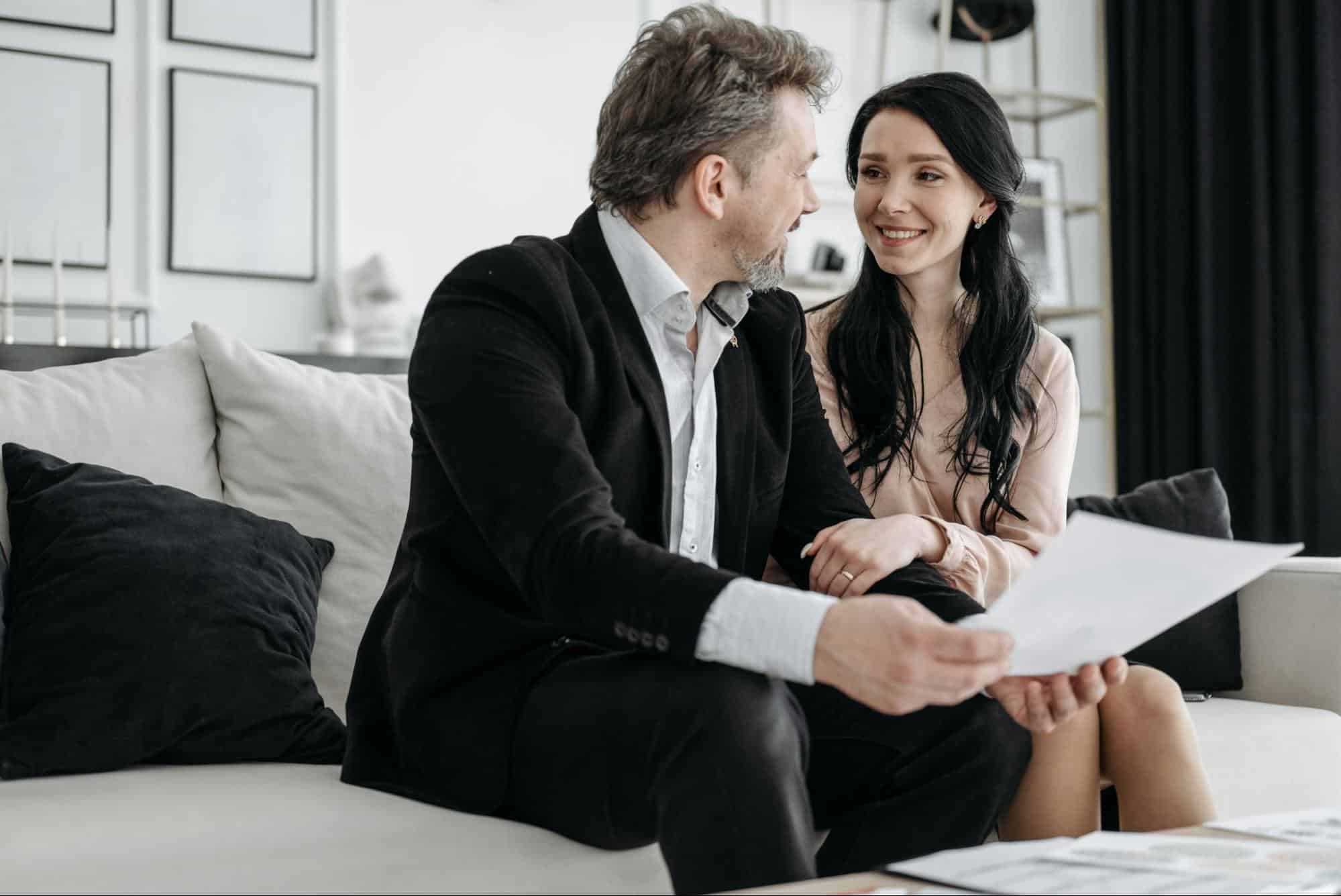 A man and woman making decisions together