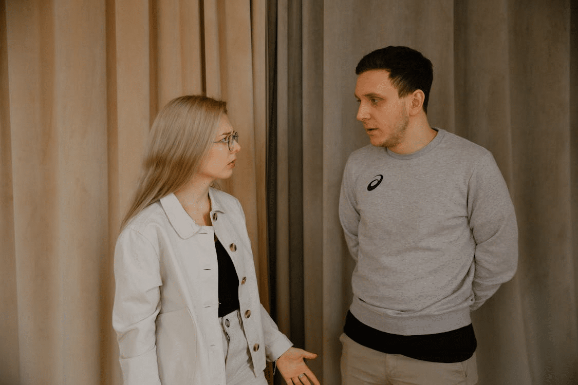 A couple talking