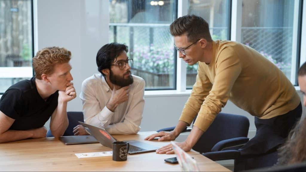 Men having having a discussion