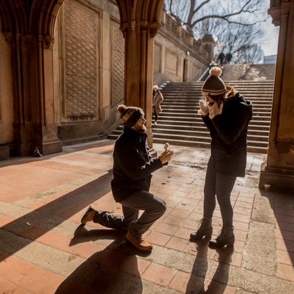 A couple getting engaged