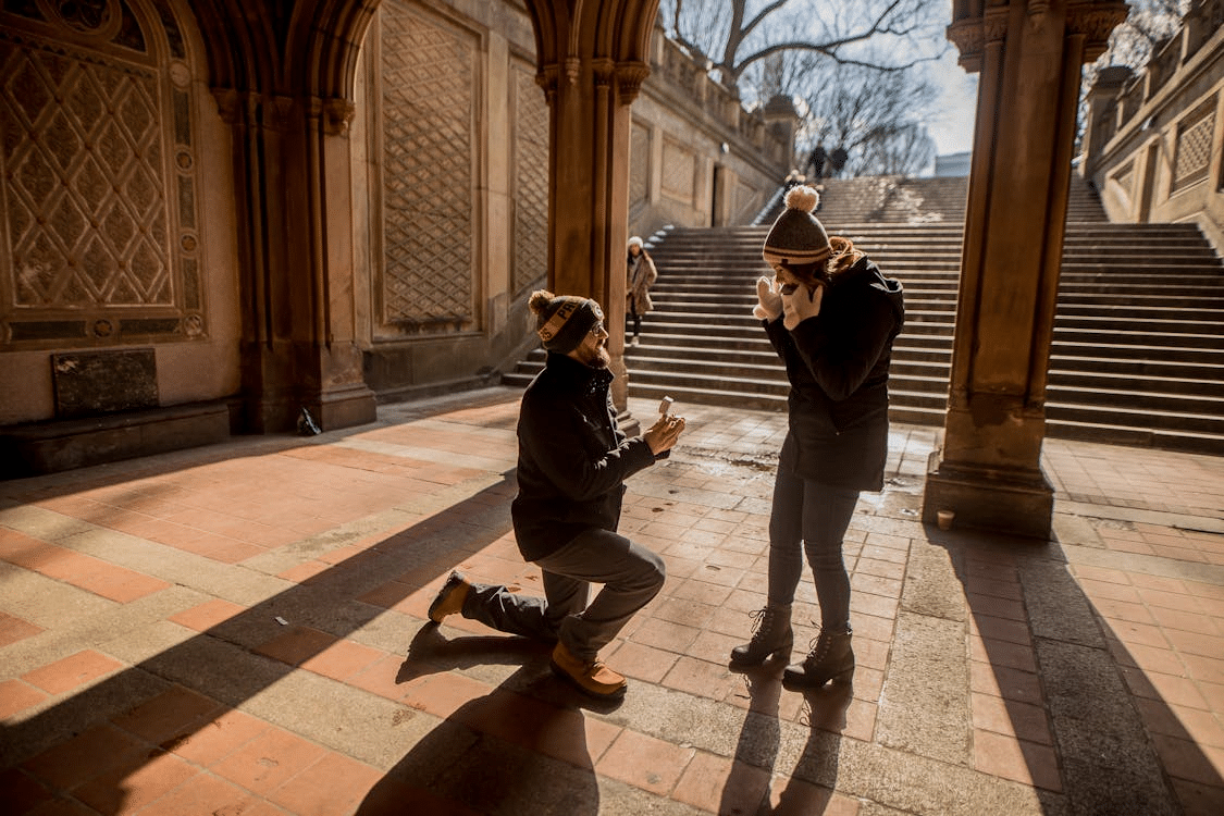 A couple getting engaged