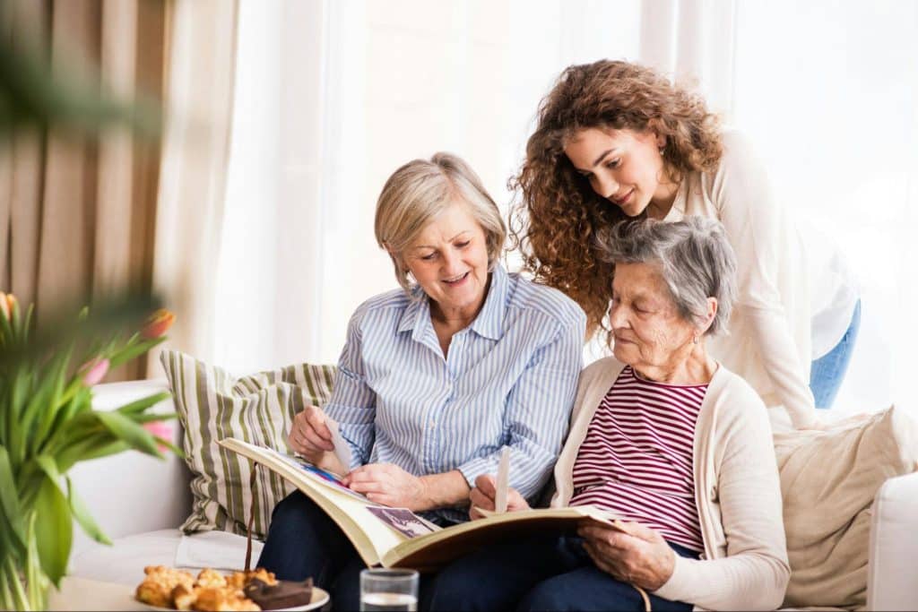 A wife with her mom and grandmother