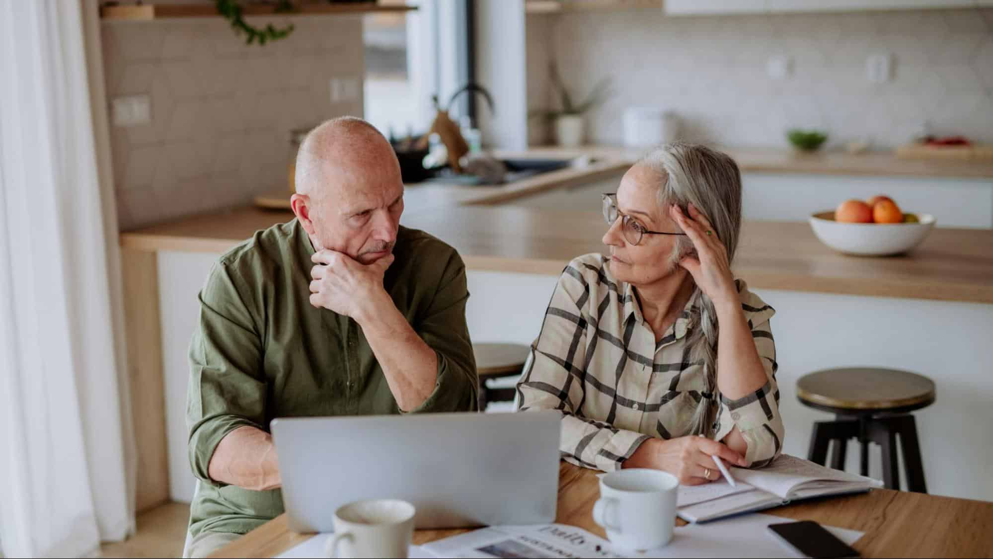 An old couple thinking