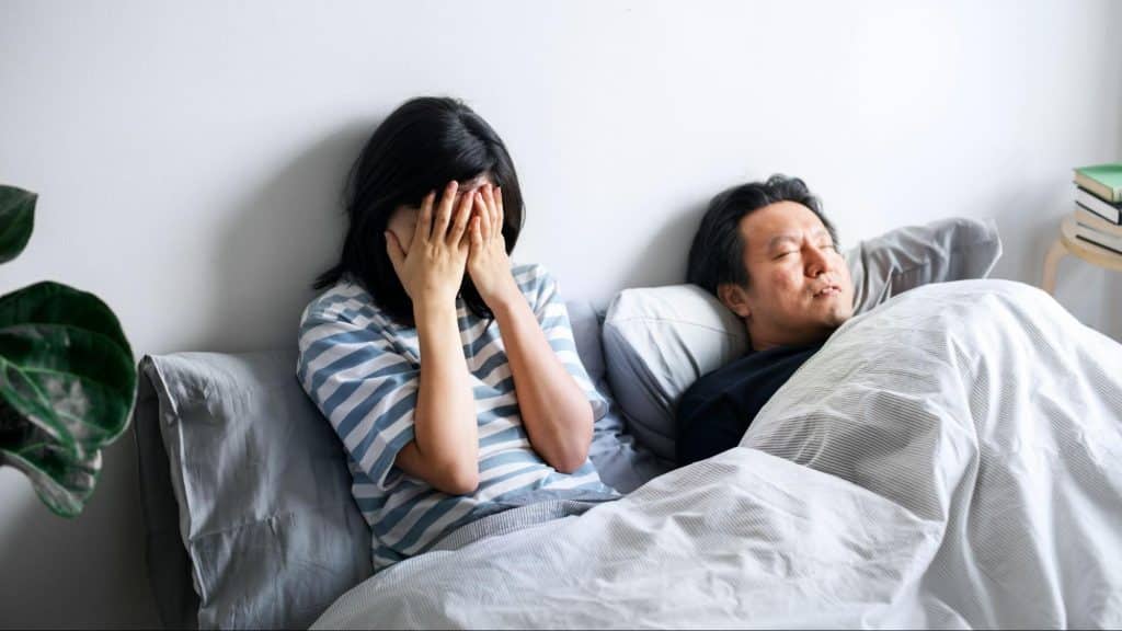 A man fell asleep instead of talking to his woman