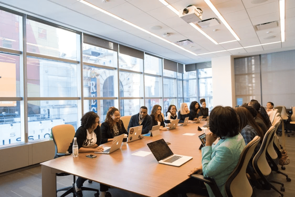 Group of people in a conference room