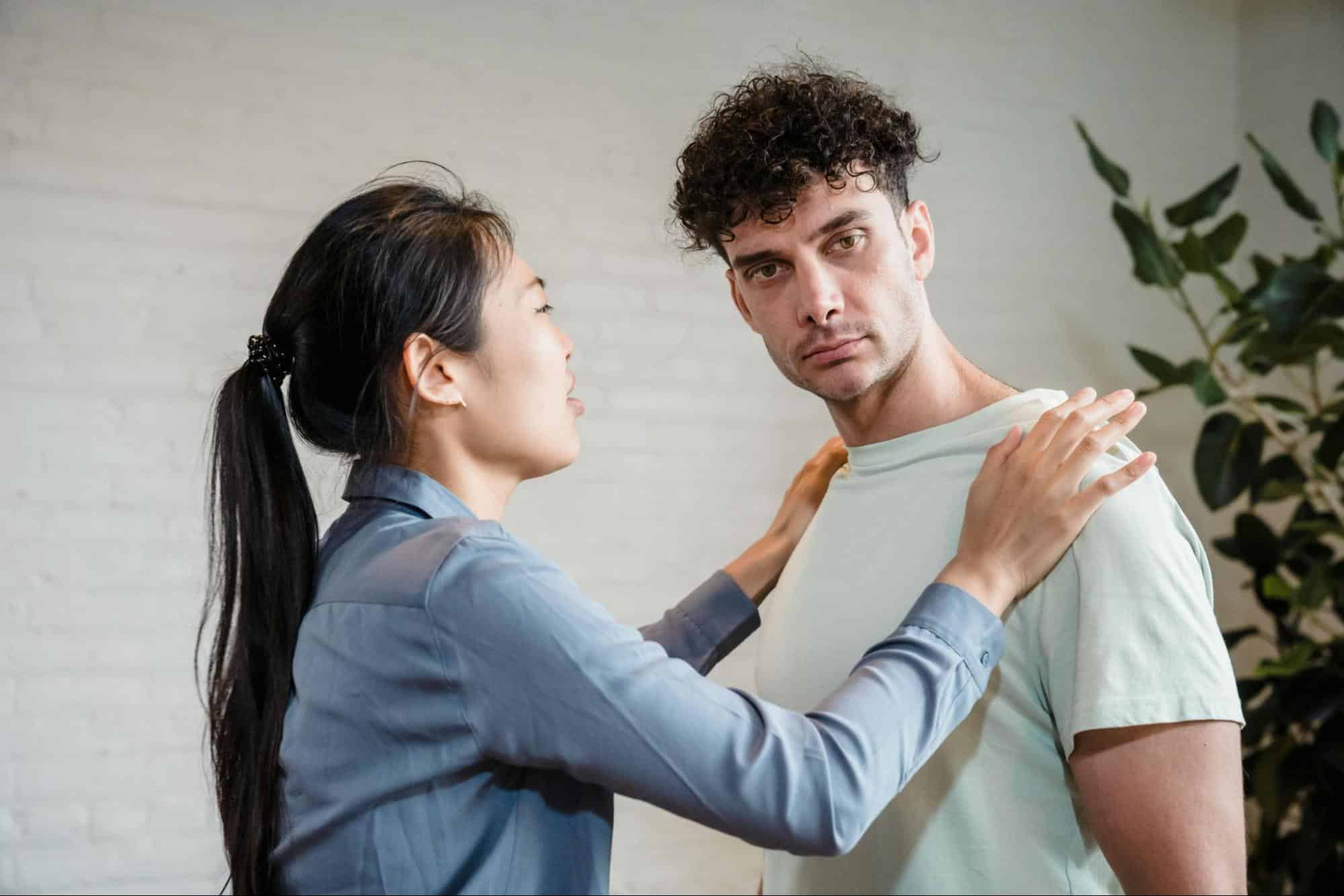 A man not talking to woman
