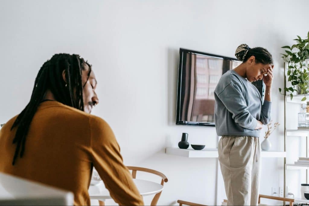 A man and woman having a conflict