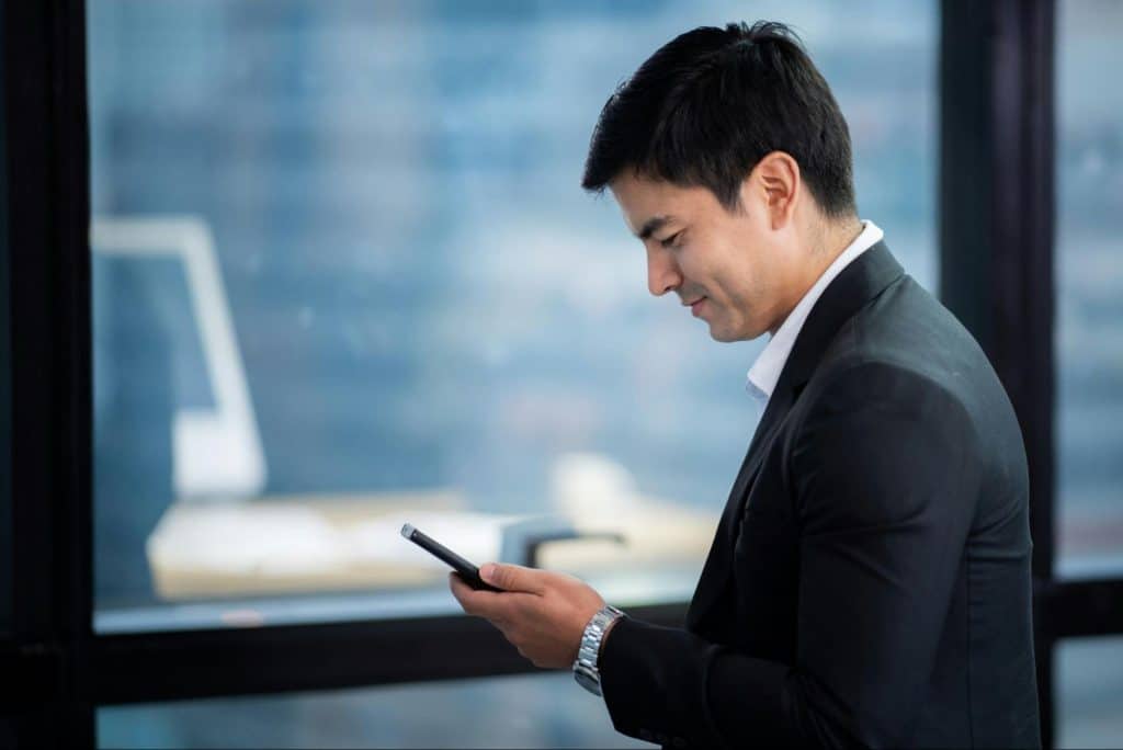A man using a phone