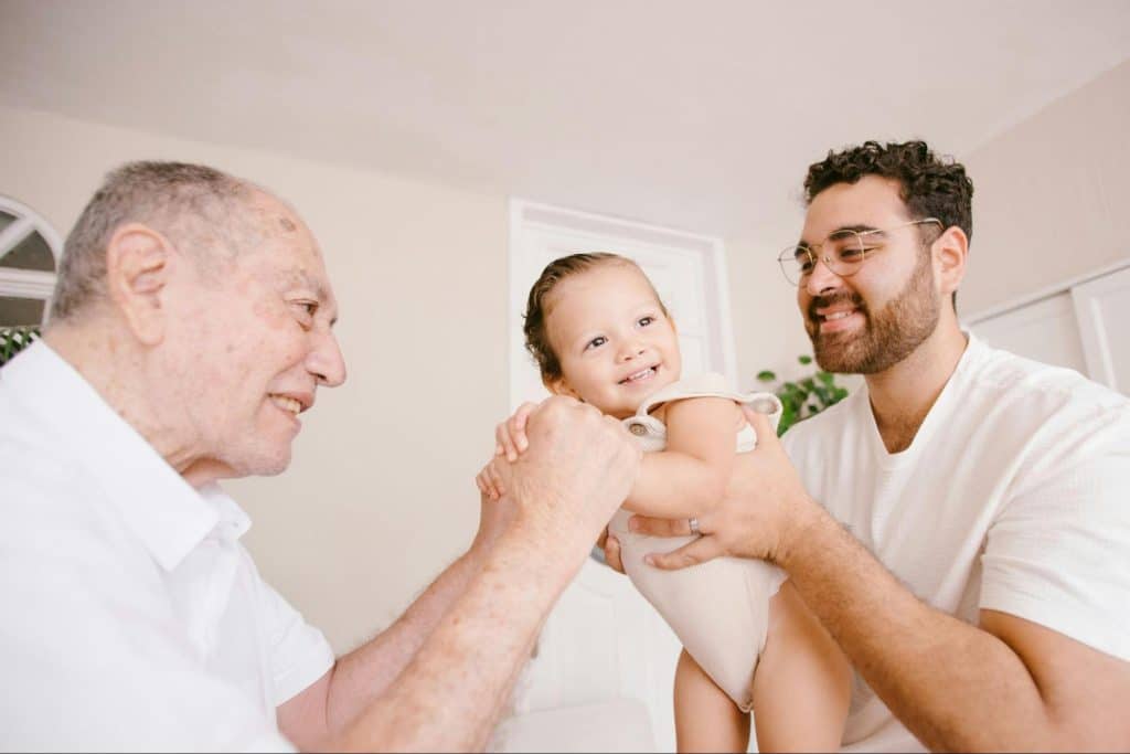 A man with his son and grandson