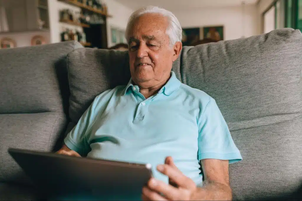 A man holding a tablet 