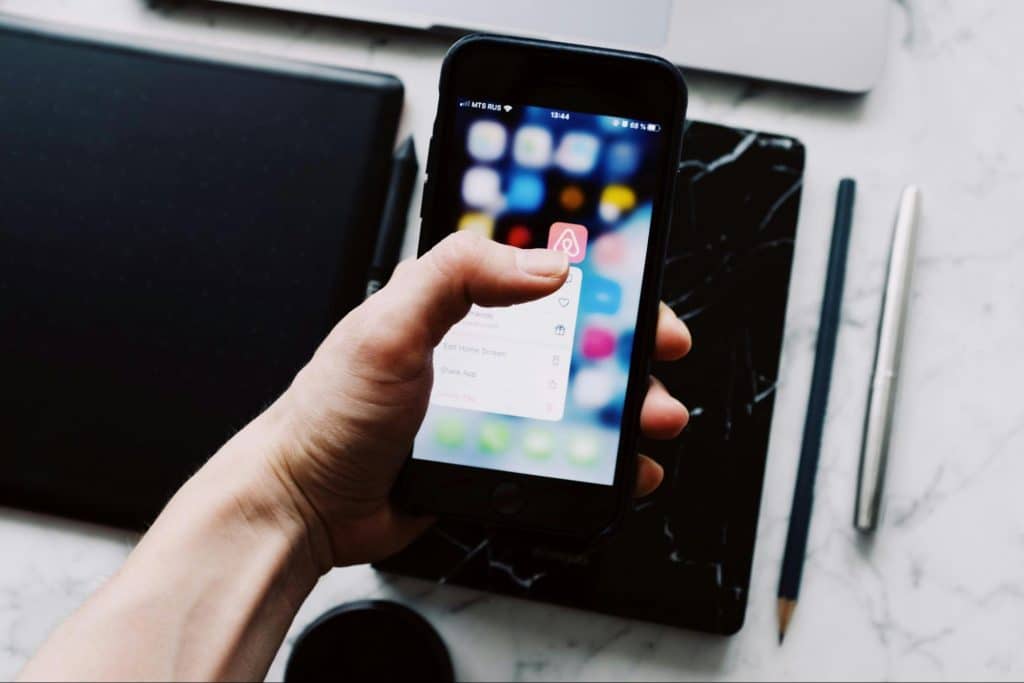 A person holding a phone