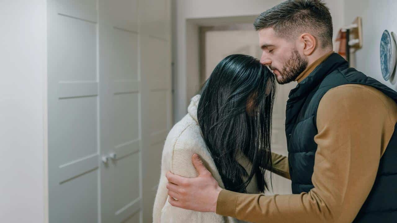 A couple reconciling after a fight
