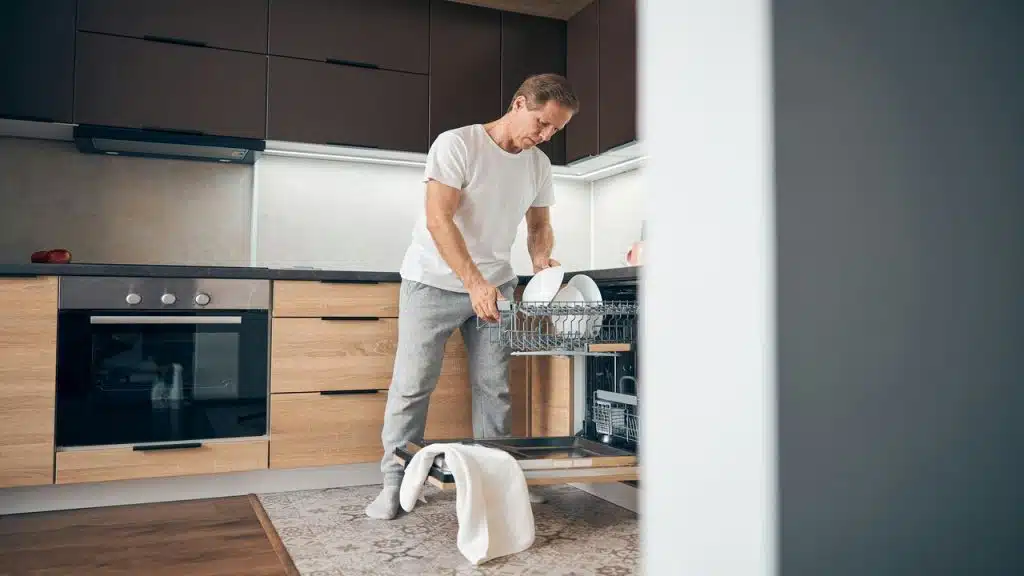A man doing the dishes
