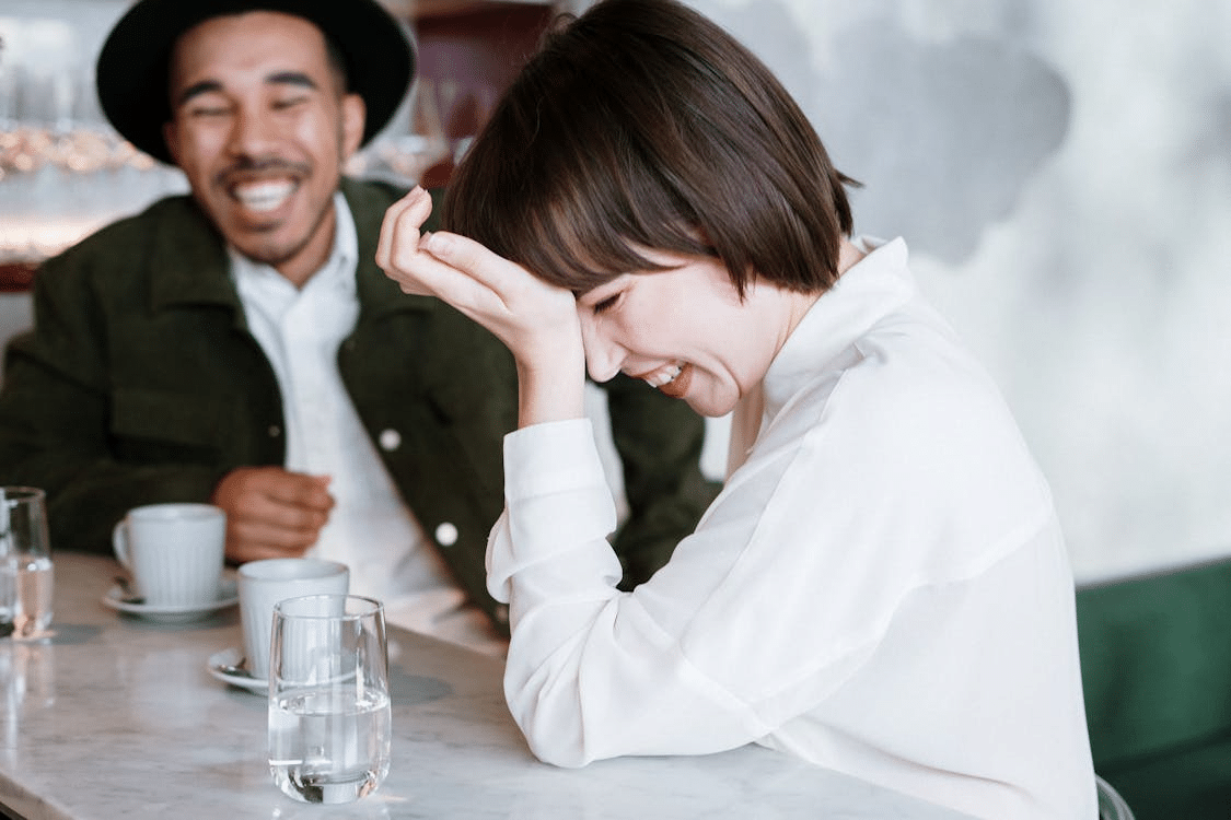 A couple on a coffee date