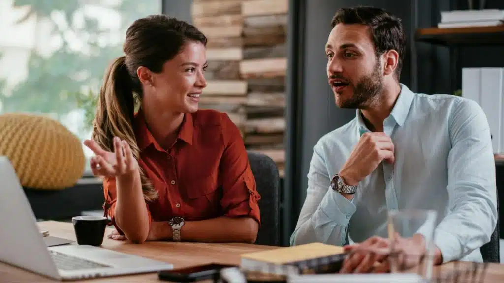 A man letting a woman to decide