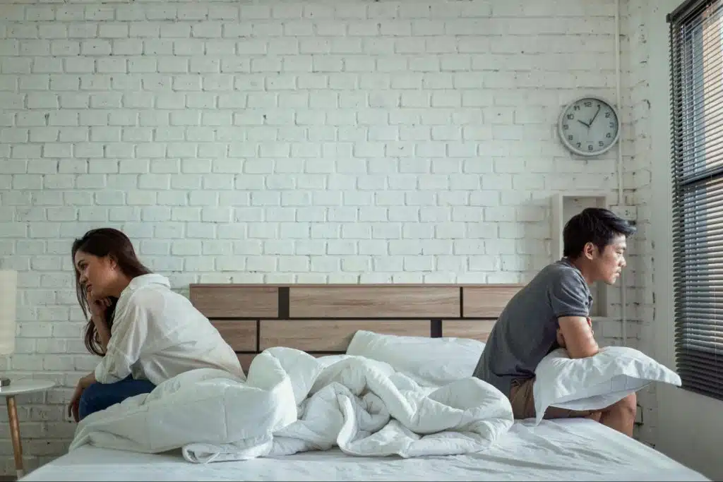 A man and woman after argument