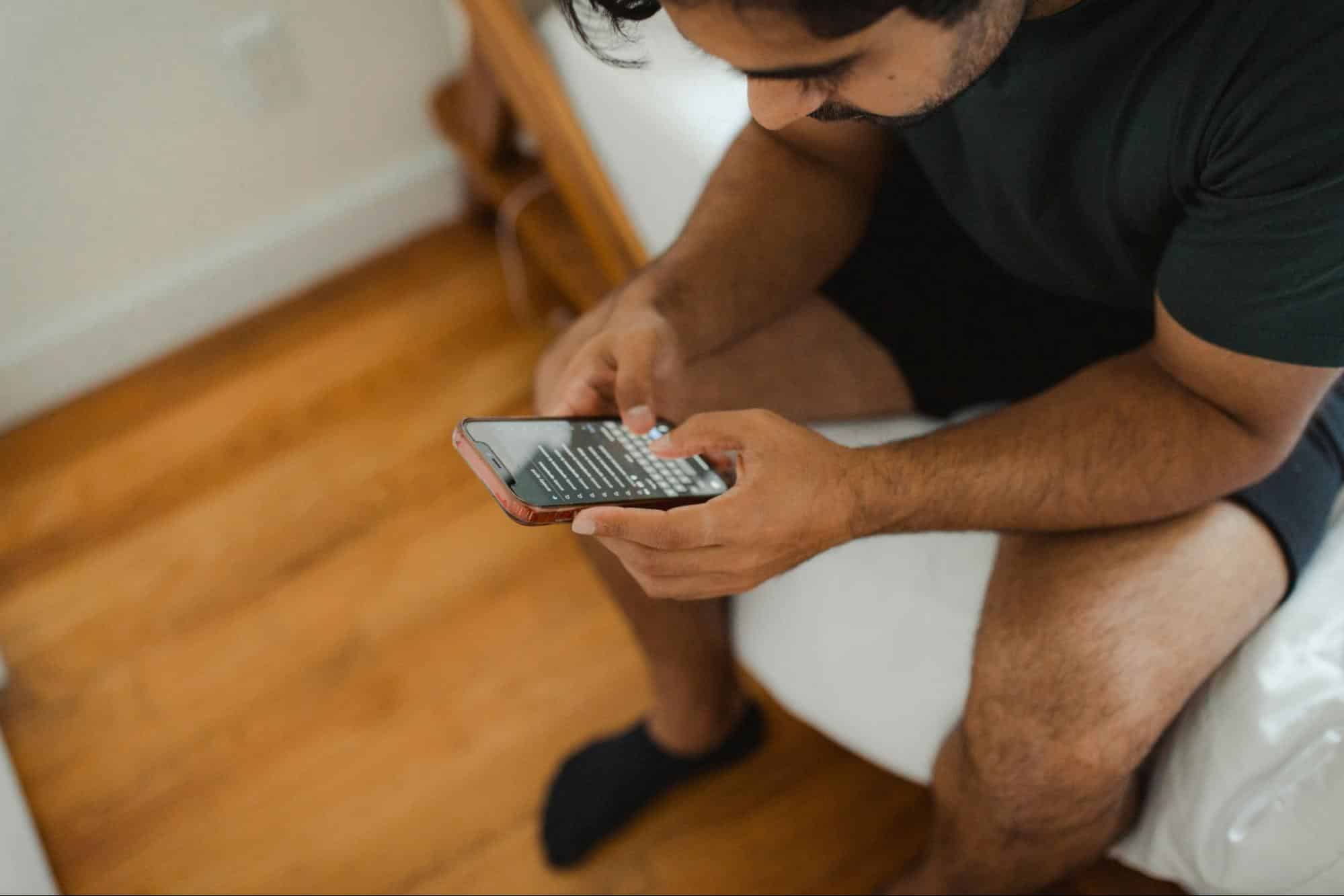 A man texting someone