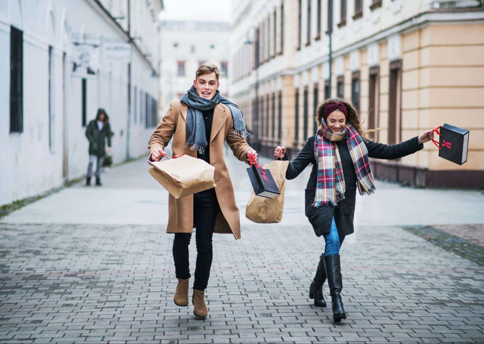 A man and woman shopping