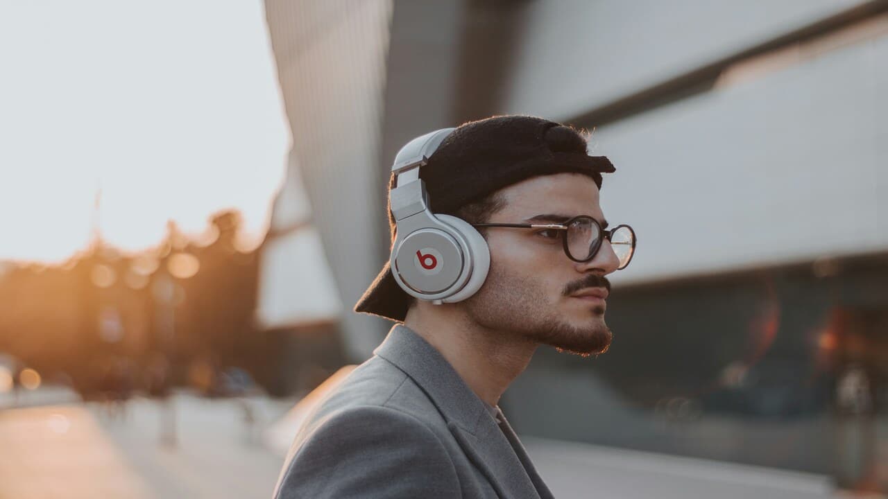 A man listening to music