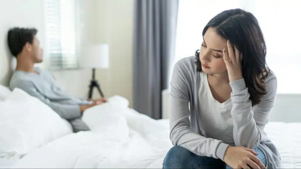 A man and woman having a problem