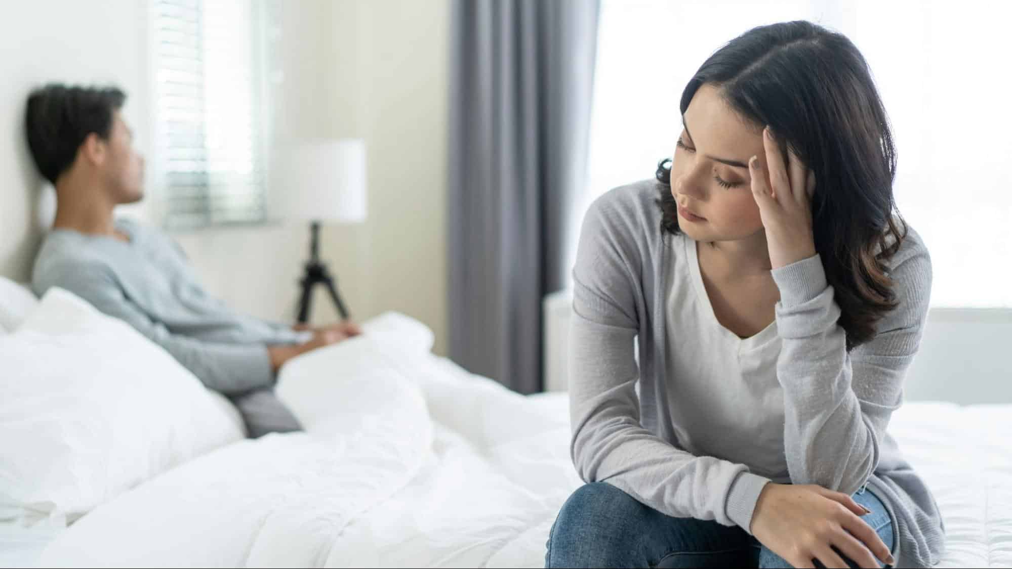 A man and woman not talking to each other