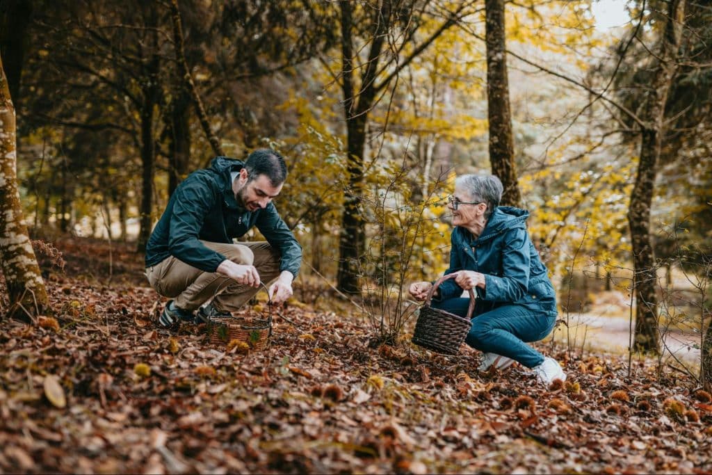 A mother and son having a bonding while talking