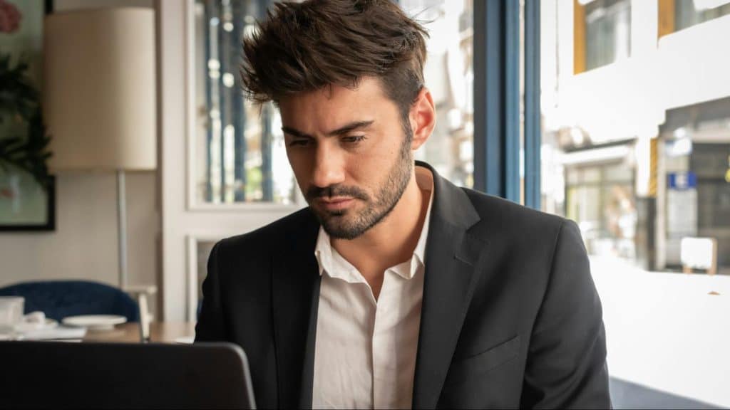 A man focusing on his work