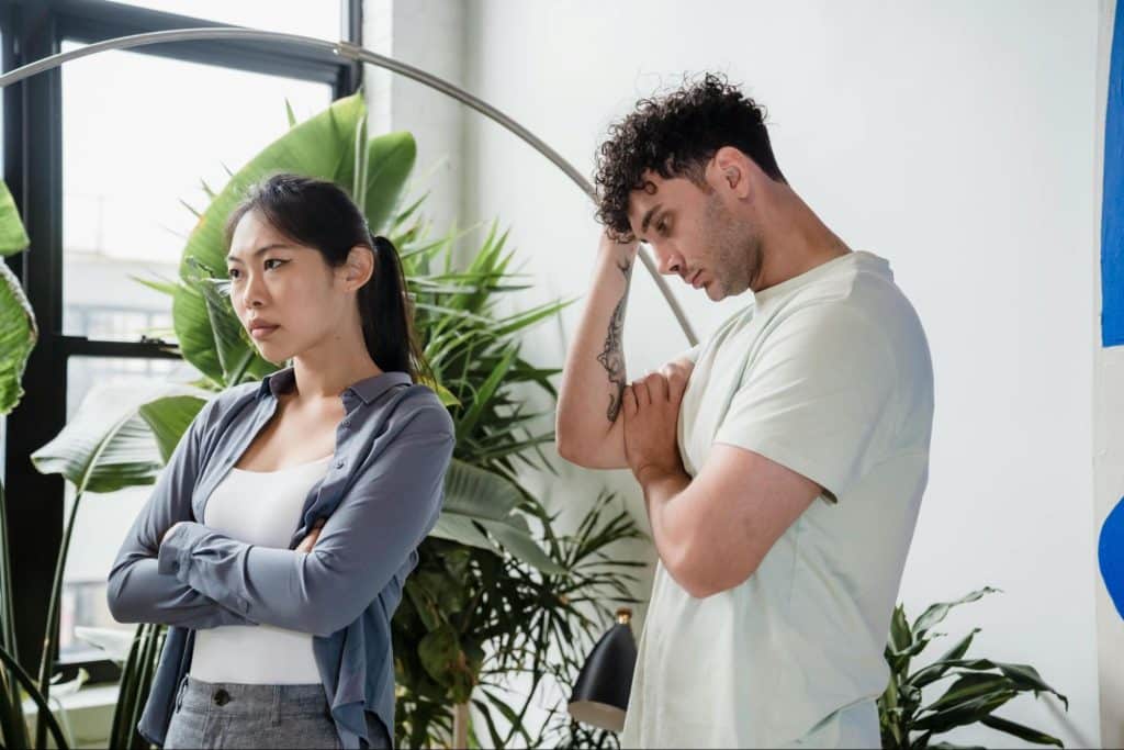 A man and woman after arguing