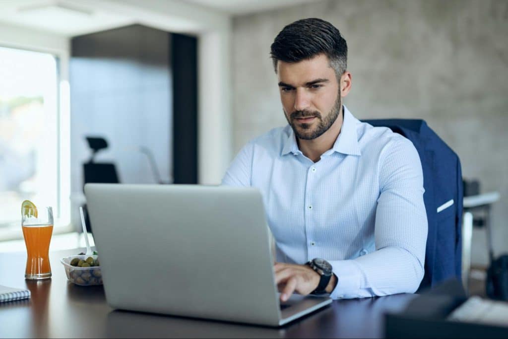 A man working at the office