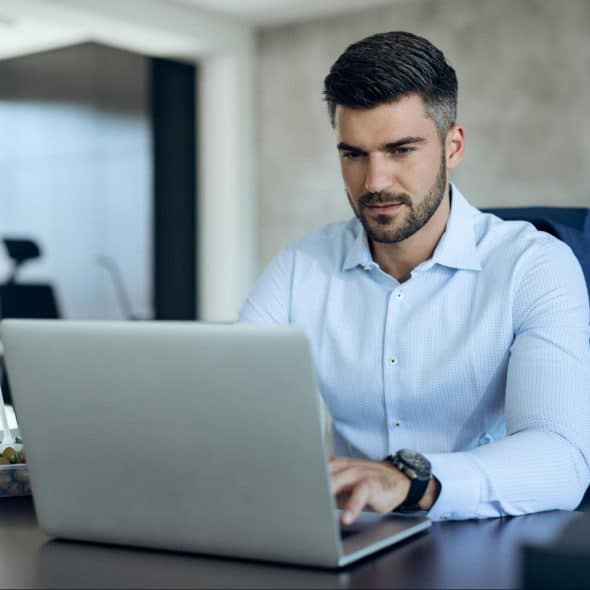 A man working at the office