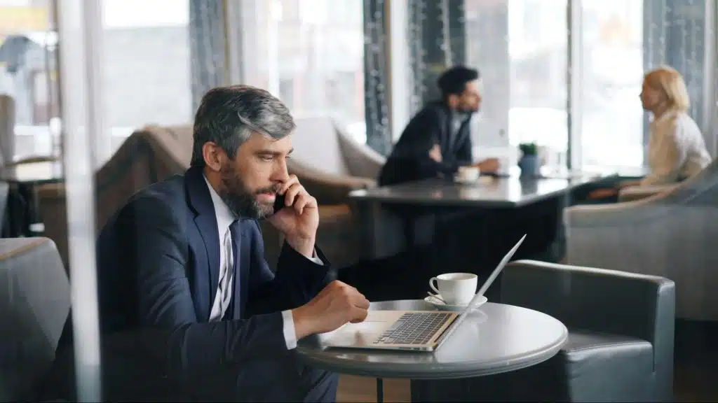 A man working