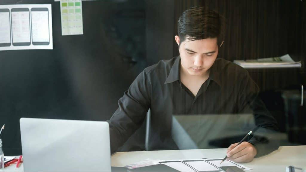 A man busy with his work