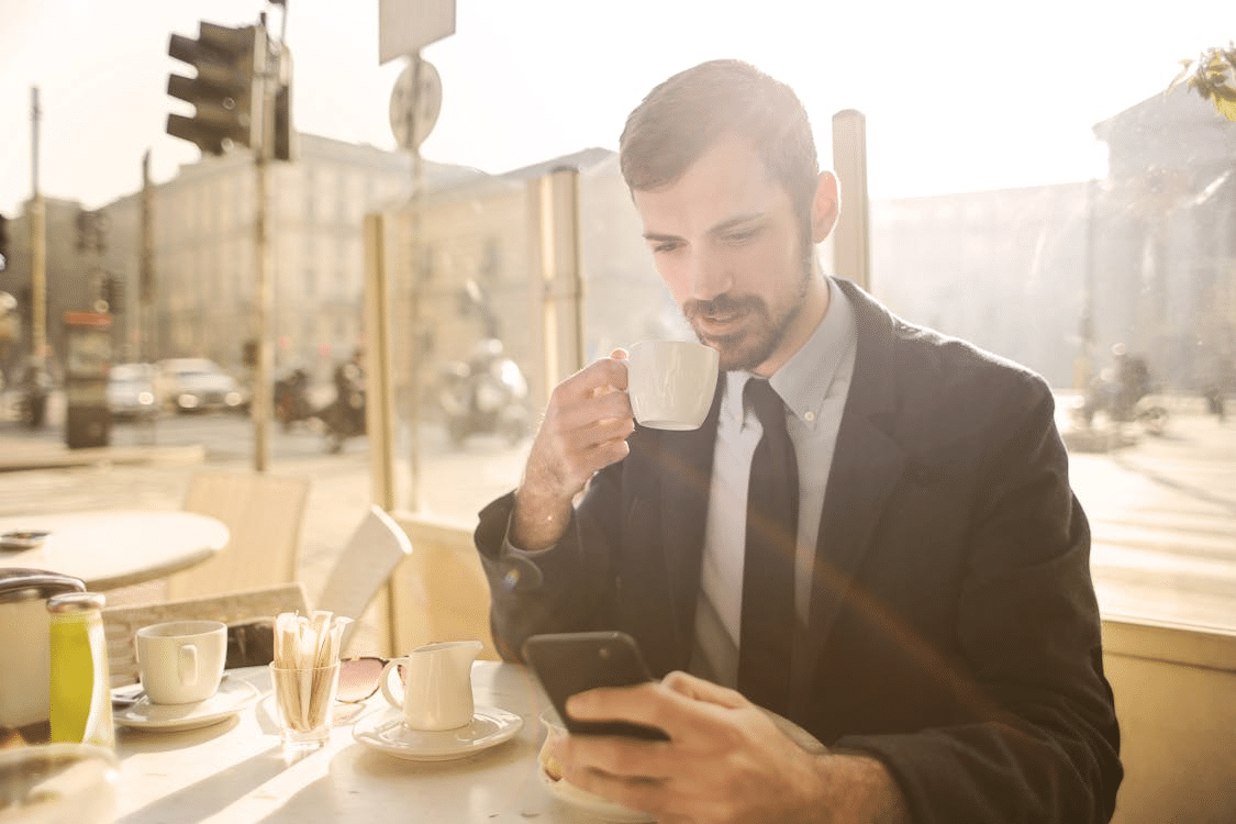A man using his phone