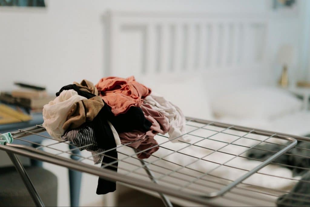 Clothes on metal surface 